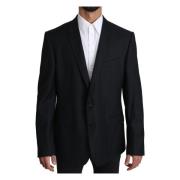 Blauw patroon Martini wollen blazer Dolce & Gabbana , Blue , Heren