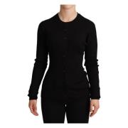 Zwarte Cashmere Cardigan Sweater met knoopsluiting Dolce & Gabbana , B...