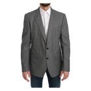 Grijze Slim Fit Formele Martini Blazer Dolce & Gabbana , Gray , Heren