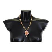 Gouden Kristallen Bloemen Hanger Ketting Dolce & Gabbana , Multicolor ...