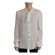 Witte Zijden Blouse met Knoopsluiting Dolce & Gabbana , White , Dames