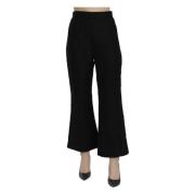 Stijlvolle Zwarte Flared Broek Dolce & Gabbana , Black , Dames