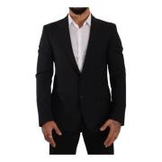 Zwarte Slim Fit 2 Knopen Martini Blazer Dolce & Gabbana , Black , Here...