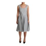 Grijze gepunte katoenen A-lijn jurk Dolce & Gabbana , Gray , Dames
