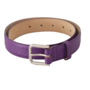 Paars Kalfsleren Logo Riem Dolce & Gabbana , Purple , Dames