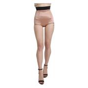 Hoge Taille Zijden Mini Hotpants Dolce & Gabbana , Beige , Dames