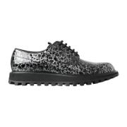 Zwart Wit Patent Leren Derby Schoenen Dolce & Gabbana , Black , Heren