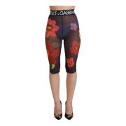 Prachtige zwarte bloemenleggings Dolce & Gabbana , Black , Dames