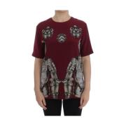 Middeleeuwse Knight Print Zijden Blouse Dolce & Gabbana , Multicolor ,...