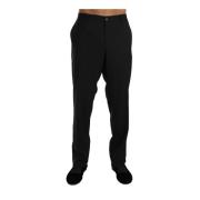 Zwarte formele broek met knoop- en ritssluiting Dolce & Gabbana , Blac...