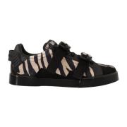 Zebra Lage Top Casual Sneakers Dolce & Gabbana , Black , Heren