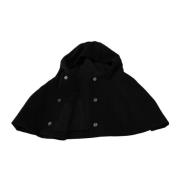 Zwarte Wol Hooded Sjaal Wrap Dolce & Gabbana , Black , Dames