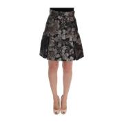 Luxe Brokaat Bloemenrok Dolce & Gabbana , Black , Dames