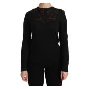 Luxe Zijden Kant Blouse Dolce & Gabbana , Black , Dames