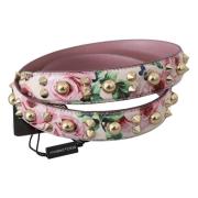 Roze Bloemenleren Stud Acry Schouderband Dolce & Gabbana , Pink , Dame...