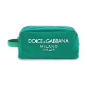 Rubberen Logo Beauty Case Dolce & Gabbana , Green , Heren
