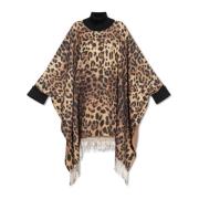 Poncho met dierenmotief Dolce & Gabbana , Beige , Dames