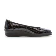 Dames Slip-on - Crocoprint Patent Black Gabor , Black , Dames