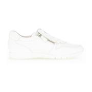 Witte Leren Veterschoenen Gabor , White , Dames