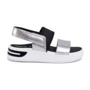 silver black casual open sandals Geox , Gray , Dames