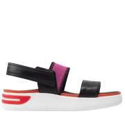 black orange casual open sandals Geox , Black , Dames