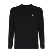 Zwarte Sweaters met Subtiele Ribbels Lyle & Scott , Black , Heren