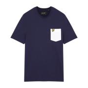 Contrast Pocket T-Shirt, Elegant met een Persoonlijke Touch Lyle & Sco...