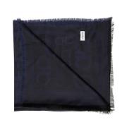 Logo scarf Salvatore Ferragamo , Blue , Dames