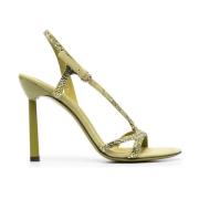 Groene Gancini Rhinestone Sandalen Salvatore Ferragamo , Green , Dames