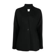 Stijlvolle Kraagloze Single-Breasted Blazer Salvatore Ferragamo , Blac...