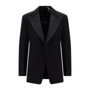 Wollen Blazer Jas Salvatore Ferragamo , Black , Heren