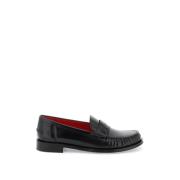 Leren loafers met reliëf logo Salvatore Ferragamo , Black , Dames