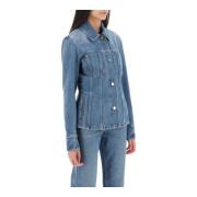 Denimjack met medium vintage wassing en klassieke kraag Salvatore Ferr...