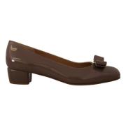 Caraway Brown Leren Pumps Salvatore Ferragamo , Brown , Dames