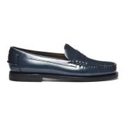 Blauwe Leren Platte Schoenen Sebago , Blue , Dames