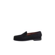 Zwarte leren platte schoenen Sebago , Black , Dames