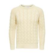 Slhbill LS Knit Cable Crew Neck W - 16086658 Selected Homme , Yellow ,...
