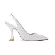 Zilveren Suede PVC Hak Mocassin Stuart Weitzman , White , Dames