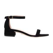 Elegante zwarte leren hoge hak sandalen Stuart Weitzman , Black , Dame...