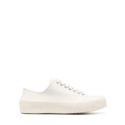 Crèmewitte Veterschoenen met Lage Top Jil Sander , White , Dames