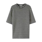 Grijze Gestreepte Ronde-Hals T-Shirt Jil Sander , Gray , Heren