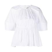 Witte Peplum Taille Cut-Out Top Jil Sander , White , Dames