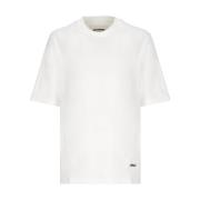 Witte Katoenen T-shirt voor Vrouwen Jil Sander , White , Dames