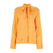 Oranje satijnen overhemd Jil Sander , Orange , Dames