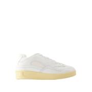 Leren Sneakers met Ronde Neus Jil Sander , White , Heren