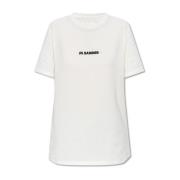T-shirt met logo Jil Sander , White , Dames