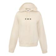 Tijdloze witte hoodie met oversized pasvorm Jil Sander , Beige , Dames