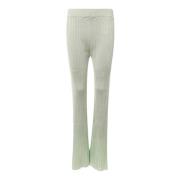 Groene Flared Broek met Elastische Tailleband Jil Sander , Green , Dam...