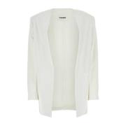 Witte Viscose Blazer Cardigan Jil Sander , White , Dames