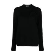 Gebreide Bloemen Pullover Jil Sander , Black , Dames